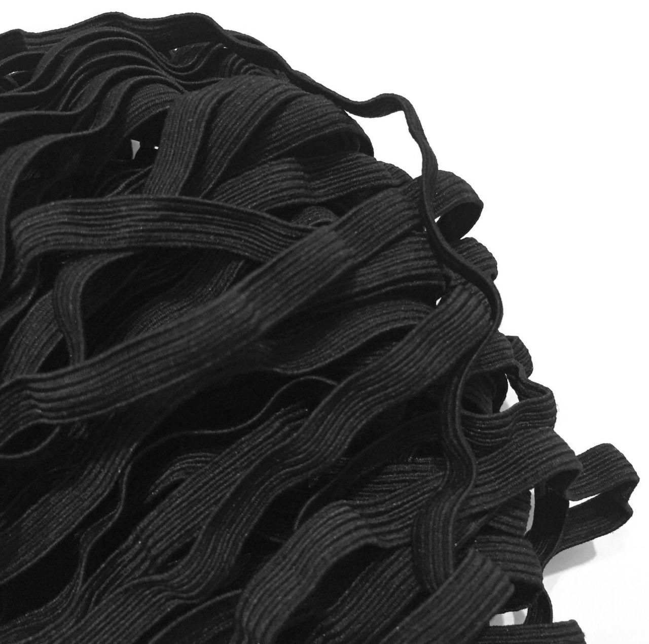 Гумка плетена продежна п/е 8мм колір чорний (уп 100м) Ф