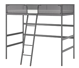 Дитяче ліжко горище зі сталі сіре (висота 179 см)
