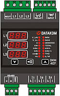 DATAKOM DKM-407 Анализатор электрической сети, DIN рейка, THD, RS-485, 1 дискретный вход, 1 дискретный выход