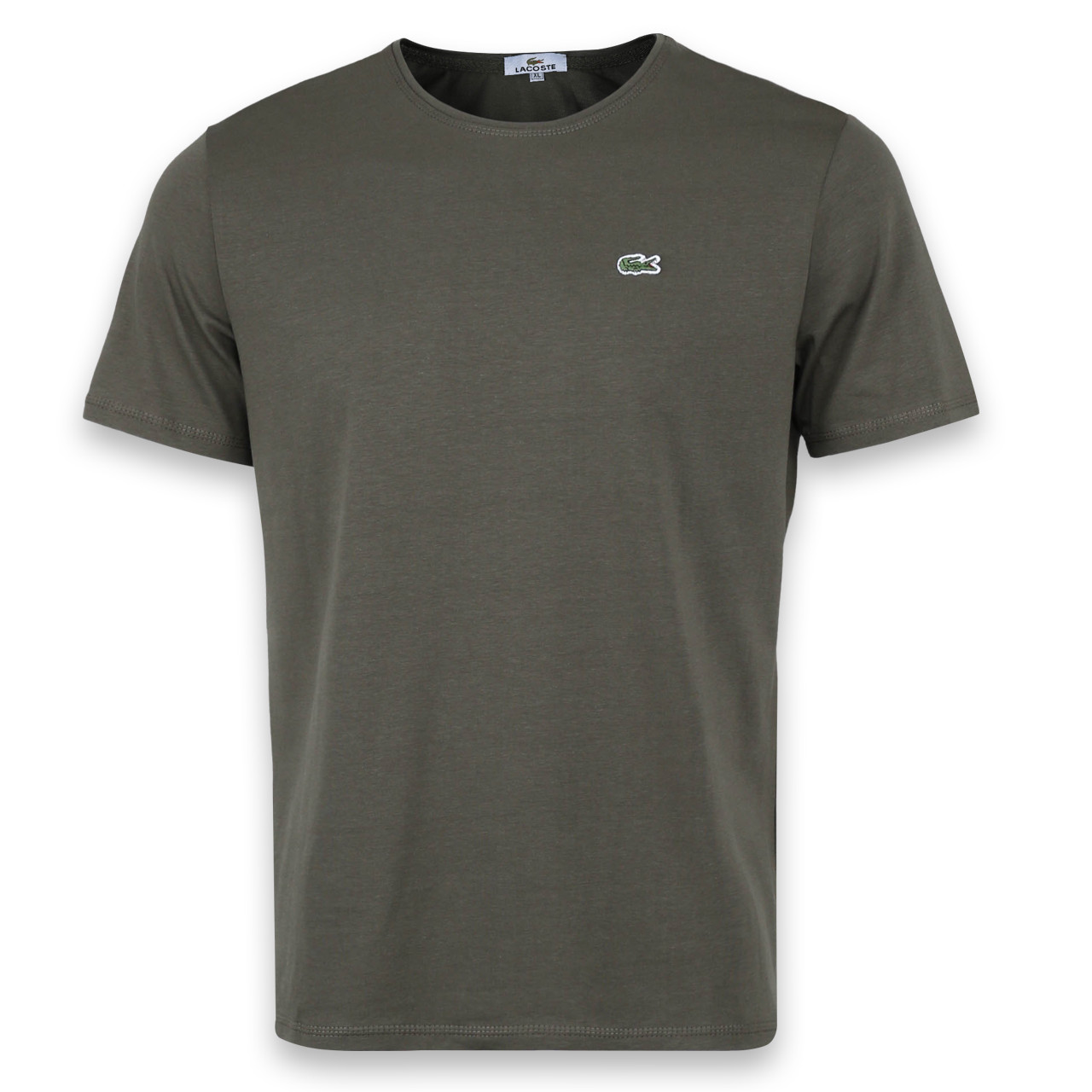 Футболка чоловіча хакі LACOSTE з патчем Ф-10 KHA S(Р) 20-819-020, фото 1