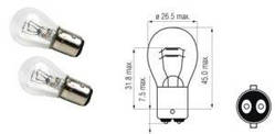 Лампа допоміжного світла CarCommerce P21/5W BA15D 12V 61511