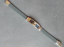 Браслет чоловічий "Сталева планка" якір, каучук обхват 21 см купити біжутерію оптом в інтернеті