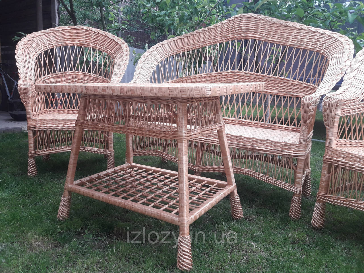 Плетеный набор из лозы"Капля"/ Комплект плетеной мебели из лозы / Кресла диван и стол плетеной мебели - фото 7 - id-p59971949