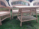 Плетений набір із лози "Крапля"/ Комплект плетених меблів із лози/Крісла диван і стіл плетених меблів, фото 6