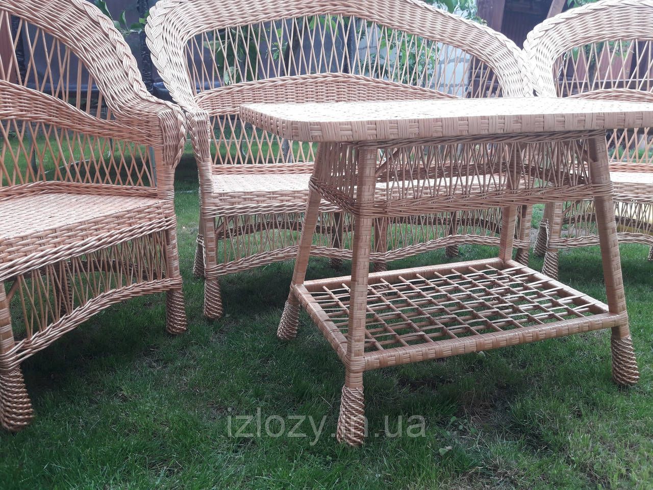 Плетеный набор из лозы"Капля"/ Комплект плетеной мебели из лозы / Кресла диван и стол плетеной мебели - фото 6 - id-p59971949