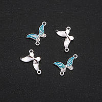 Фурнітура Коннектор Метелик блакитна емаль 24х12мм фас. 4шт. купити біжутерію дешево оптом в інтернеті