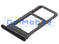 Держатель SIM для Samsung S8 (G950), S8 Plus (G955) черный, Midnight Black, 2 SIM + карта памяти