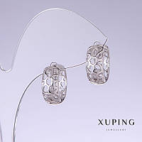 Сережки Xuping L-16мм s-7мм родій купити біжутерію оптом в інтернеті