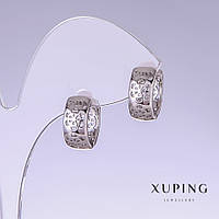 Сережки Xuping L-14мм s-6мм родій купити біжутерію оптом в інтернеті