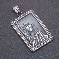 Кулон Статуя свободи сірий метал 32х46х57мм купити біжутерію дешево оптом в інтернеті