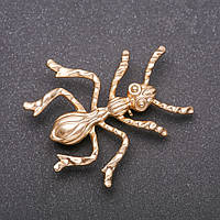 Брошка Мураха жовтий метал 50х45мм купити біжутерію дешево оптом в інтернеті