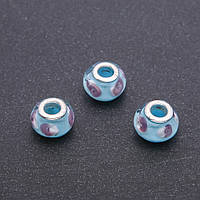 Намистина Пандора пластик d-14х10мм d-4,5мм фас.6шт купити біжутерію оптом в інтернеті