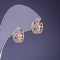 Сережки Xuping Нескінченність 12х6мм "позолота 18К" купити біжутерію дешево оптом в інтернеті