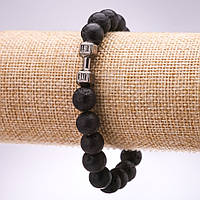 Браслет Лава Гантель d-10мм L-18см на резинці купити біжутерію дешево оптом в інтернеті