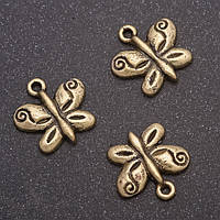 Фурнітура підвіска Метелик (бронза) d-13х13мм d-in-1,5 мм фас. 20гр. + -22шт. купити біжутерію дешево оптом в