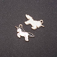 Фурнітура підвіска Єдиноріг чорна емаль фас. 9шт. 22х12мм купити біжутерію дешево оптом в інтернеті