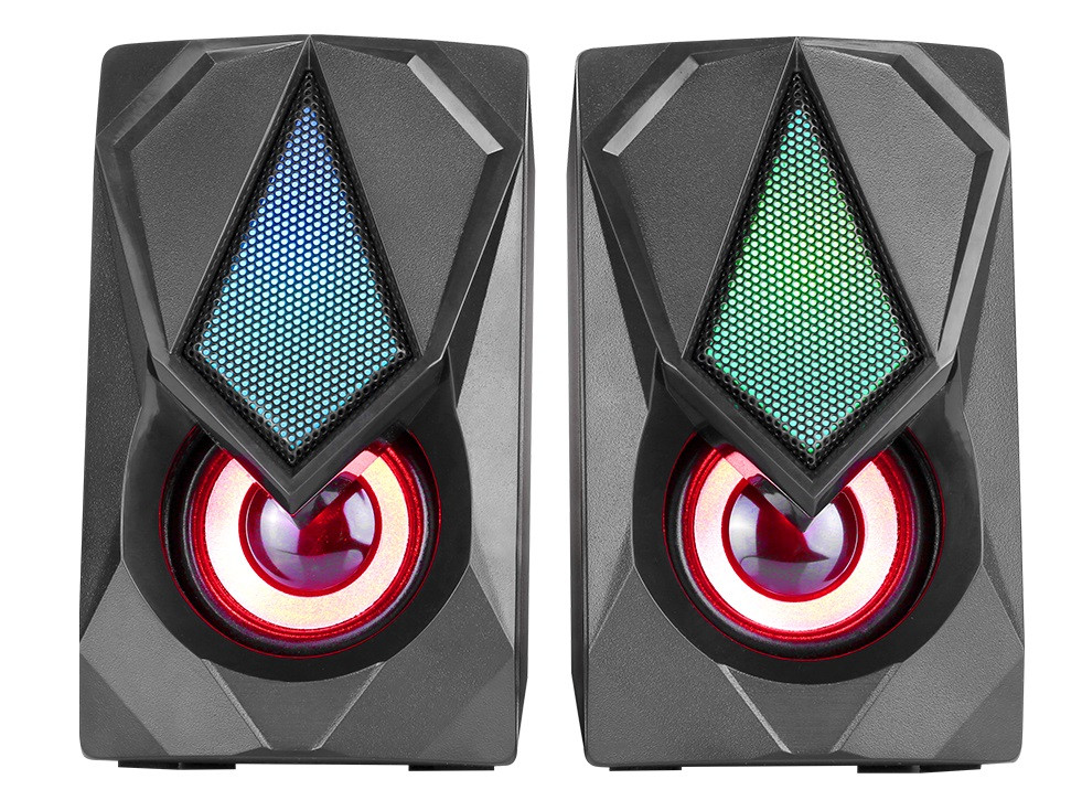 Комп'ютерні колонки XTRIKE ME з підсвіткою RGB Backlight SK-402, чорного кольору.