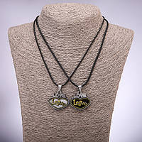 Парні кулони дружби Серця Love L-42-48см d-30х25мм купити біжутерію дешево оптом в інтернеті