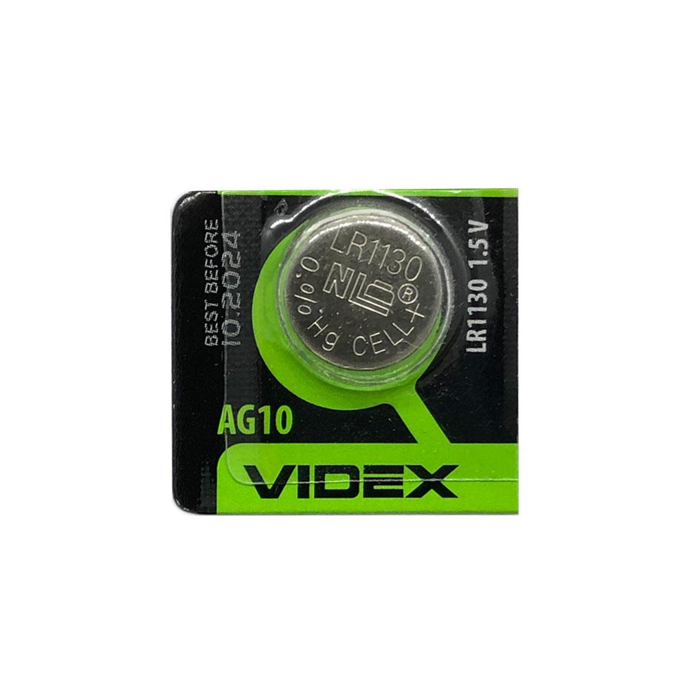 Годинникова батарейка LR 1130 / 189 / AG10 Videx Alkaline (1.5v) 1шт