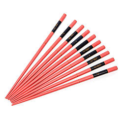 Набір паличок для суші кораловий із золотими рибками на 5 пар 14