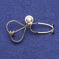 Брошка Стетоскоп страз емаль колір чорний 24х25мм золотистий метал купити біжутерію дешево оптом в інтернеті