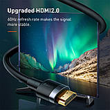 Кабель BASEUS Cafule з HDMI на HDMI 4k, 3 м, чорний., фото 4