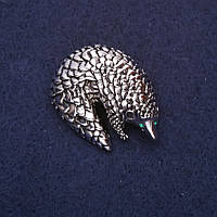 Брошка Панголін 38х28мм сріблястий метал купити біжутерію дешево оптом в інтернеті