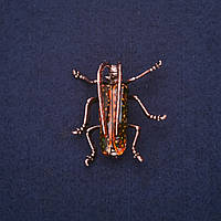 Брошка Тарган емаль колір зелений 40х36мм мідний метал купити біжутерію оптом в інтернеті