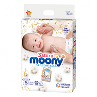 Подгузники японские Moony Natural S(4-8) 58шт. 2 упаковки