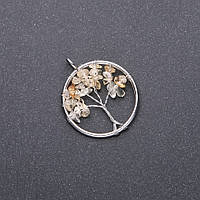 Кулон "Дерево щастя" Цитрин d-30мм купити біжутерію оптом в інтернеті