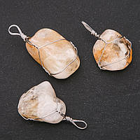 Кулон Цитрин в обплетенні 20х30(+-)мм купити біжутерію оптом в інтернеті