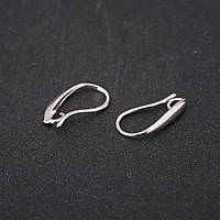 Швензи для сережок гладкі 16х1,5мм сріблястий метал ціна за пару купити біжутерію дешево оптом в інтернеті