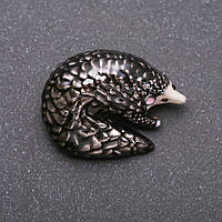 Брошка Їжачок сріблястий метал і емаль 38х29мм + - купити біжутерію дешево оптом в інтернеті