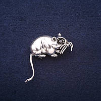 Уцінка Брошка Рік Щура 35х33мм білий метал купити біжутерію оптом в інтернеті