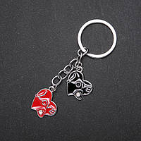 Брелок Серця колір металу "срібло" купити біжутерію дешево оптом в інтернеті