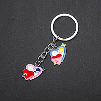 Брелок Серця колір металу "срібло" купити біжутерію дешево оптом в інтернеті