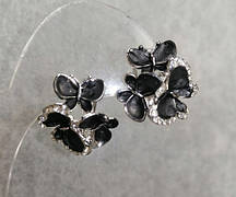 Сережки "Метелики" чорні 18х20мм купити біжутерію дешево гуртом в інтернеті