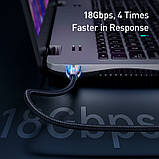 Кабель BASEUS Horizontal з HDMI на HDMI 4k, 3 м, чорний., фото 5