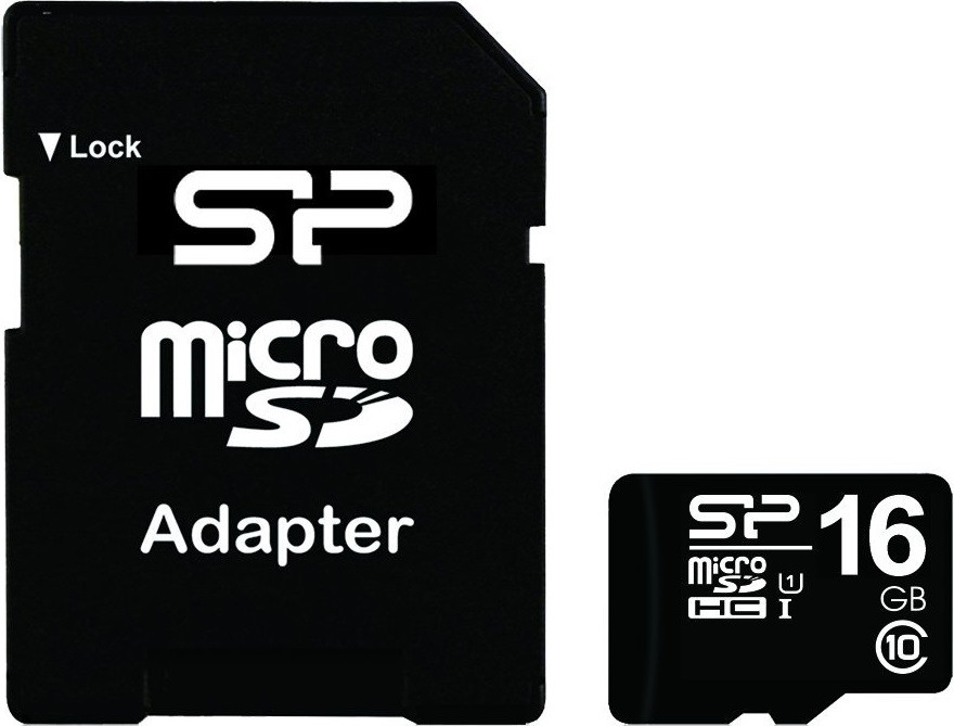 Картка пам'яті MicroSDHC 16 GB Silicon Power class 10 + adapter SD (SP016GBSTH010V10SP), фото 1