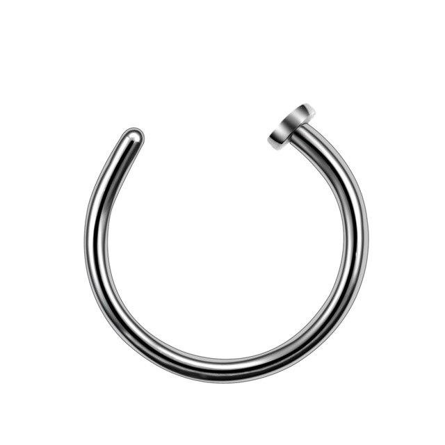 Кільце сережка в ніс титан