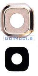 Скло камери Samsung A320, A520, A720 + рамка золотиста, фото 1