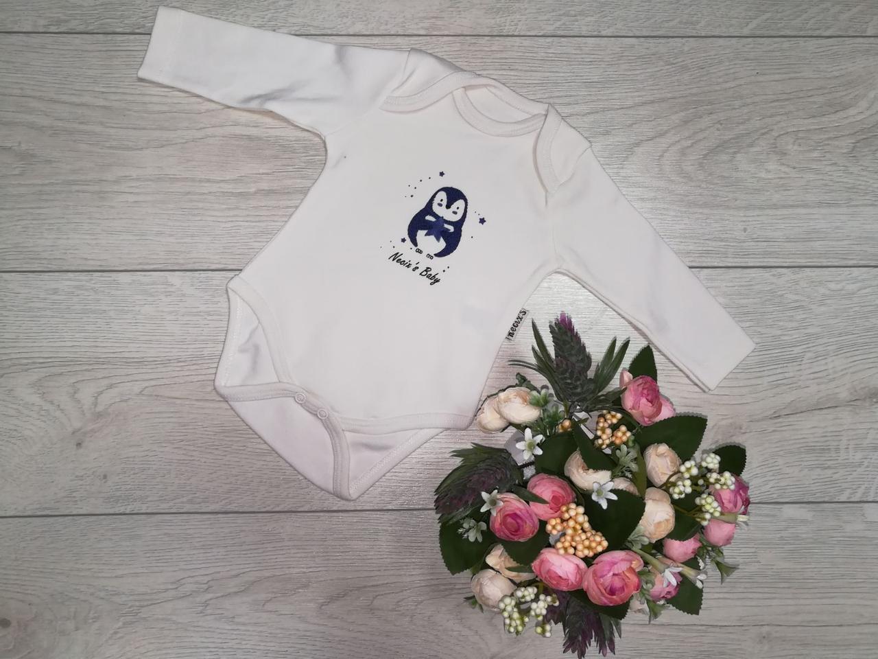 Дитячий бодик "Пінгвін зі Зіркою" зріст 56 см, фото 1