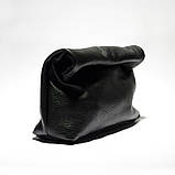 Шкіряна жіноча сумка з натуральної шкіри. Шкіряний клатч lunchbag (чорний), фото 2