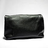 Шкіряна жіноча сумка з натуральної шкіри. Шкіряний клатч lunchbag (чорний), фото 3
