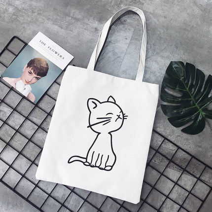 Екосумка біла з котом
