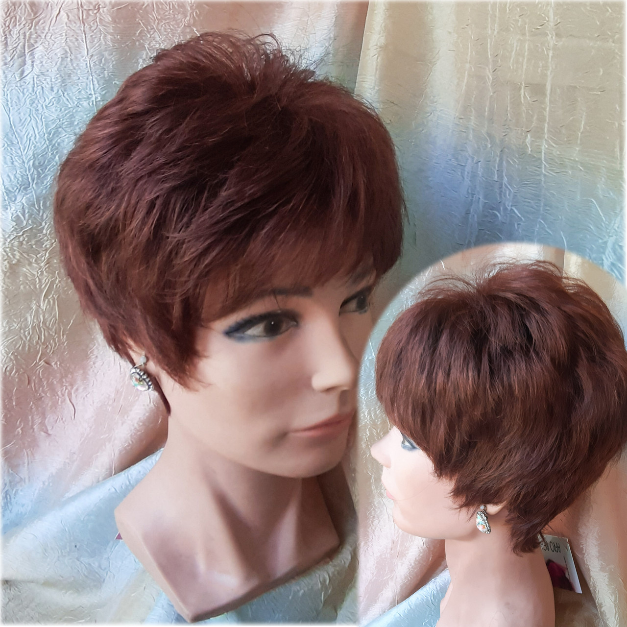 Перука коротка з термоволосся каштановий TR 9714 - 33, фото 1