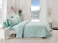 Махрове жаккардове простирадло/ покривало 200*220 Tм Tac Lyon Mint ментоловий