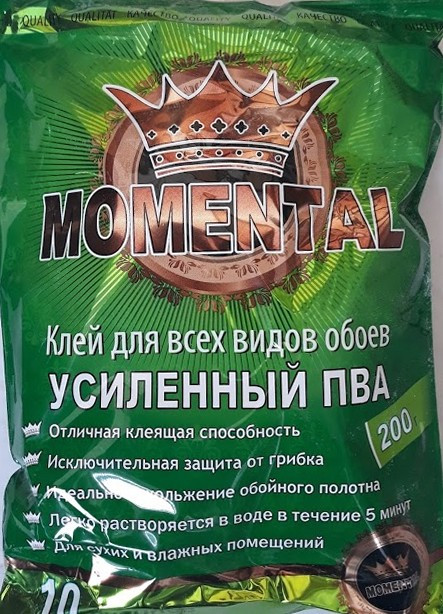 Клей для шпалер Дивоцвет MOMENTAL 200 г (ЗЕЛЕНИЙ)