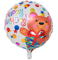 Фольгированный шар Happy Birthday мишка (Китай)