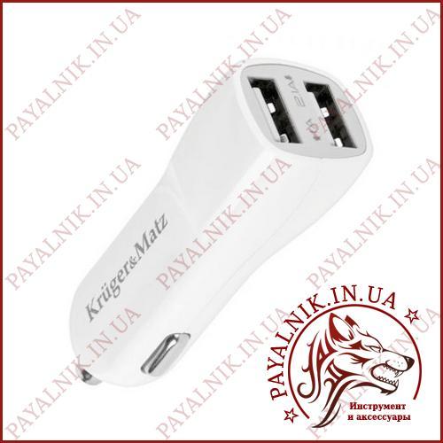 Автомобильное зарядное Kruger&Matz dual USB 2.1A - фото 1 - id-p574491029